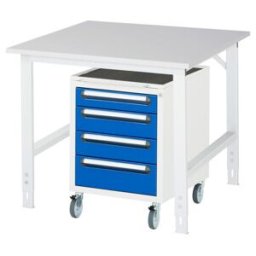 Rau Table de travail Tom réglable en hauteur KM10, L1000xP1000xH760-1080mm, plateau M 22mm (06-625M10-10-KM10.11)