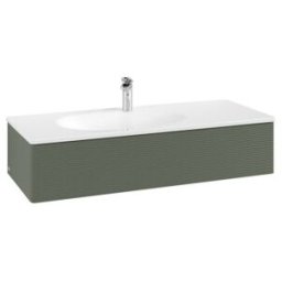 V&B; Meuble sous lavabo Éclairage tiroir Antao 118,8x25,6x49,3cm, vert feuille, avec tiroir ; Villeroy & Boch (L03100HL)