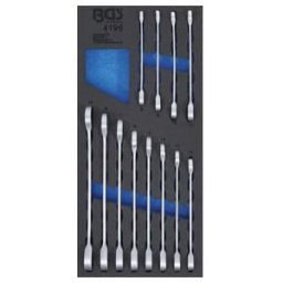 Insert de servante d'atelier 1/3: Jeu de clés mixtes à cliquet 8 - 19 mm 12 pièces BGS ; BGS technic (4196)