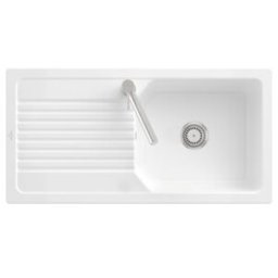 V&B; Évier Linara 60 cm avec garniture, manuel, blanc alpin CeramicPlus ; Villeroy & Boch (338601R1)