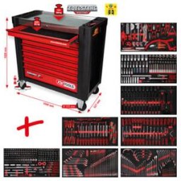 KS Tools Performanceplus Jeu de servantes d'atelier P25 avec 564 outils pour 8 tiroirs (825.8564)