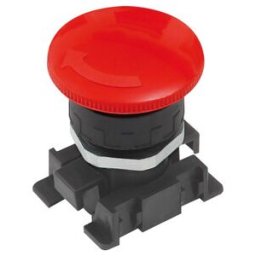Riegler Bouton champignon rouge avec verrouillage de sécurité (RPT-NR)