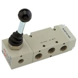 Riegler Electrovanne 5/2 voies, levier manuel 90° monostable G 1/8 (514.111)