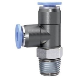 Riegler Raccord T à emboîtement « Série Bleue » mini, en L, pivotant, R 1/8, 130.018-4M (130.018-4M)