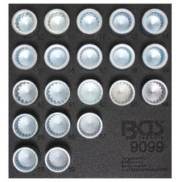 Insert de servante d'atelier 1/6 : Jeux d'écrous de roue pour Porsche et VW Touareg 20 pièces BGS ; BGS technic (9099)