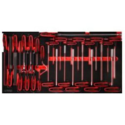 Jeu de clés mâles coudées à poignée en T et de limes dans insert en mousse, 28 pcs KS Tools (813.0028)
