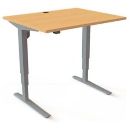 STIER Table haute 501-43 électrique réglable en hauteur 65-125 cm 100 × 80 cm Hêtre/Argent (907759)