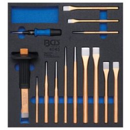 Insert de servante d'atelier 2/3 : Pointeaux, burins, chasse-goupilles 14 pièces BGS ; BGS technic (4045)