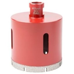 Couronne de perçage pour carrelage STIER M14, diamètre 75 mm, meuleuse d'angle, sans amorce de perçage, pour céramique, dalles, grès cérame, granit (903188)