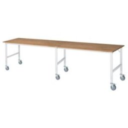 Rau Table de travail mobile (HV) Tom (6 LR), L4000xP1000xH910-1230mm, Plateau B 25mm (06-625B10-40-6LF.12)