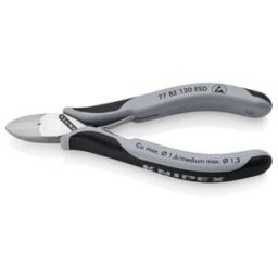 KNIPEX Coupe-câbles électronique 77 82 130 ESD, 130 mm, articulé traversant, manches multi-composants (77 82 130 ESD)