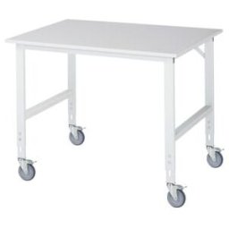 Rau Table de travail mobile Tom (4 LR), L1250xP1000xH910-1230mm, plateau M 22mm (06-625M10-12-4LF.12)