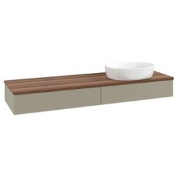 V&B; Meuble sous lavabo avec structure de façade - Éclairage Antao 160x50cm, couleur WBP blanc wal, st. Gr m Lac ; Villeroy & Boch (L16112HK)