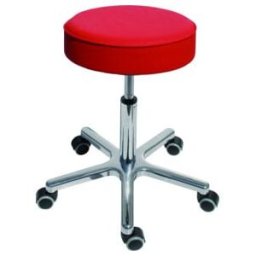 Tabouret pivotant à roulettes STIER, hauteur d'assise 540-720 mm, similicuir rembourré rouge, forme ergonomique, réglage en hauteur, chaise d'atelier, tabouret d'atelier (904908)