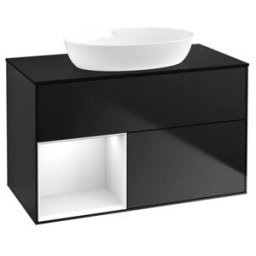 V&B; Finion Meuble sous lavabo Éclairage mural 100, blanc brillant, bleu mat ; Villeroy & Boch (GA12GFPD)