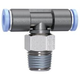 Riegler Raccord T emboîtable « Série bleue » mini, rotatif, R 1/8, 132.018-4M (132.018-4M)
