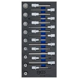 BGS technic Insert de servante d’atelier 1/3: Jeu de douilles à embouts 12,5 mm (1/2