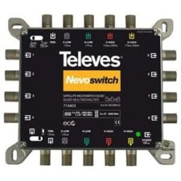 Televes Multiswitch 5 vers 8 en fonte NEVO avec NT quad cascade MS58NCQ (714403)
