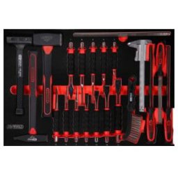 Jeu de marteaux, de burins et de limes dans insert en mousse, 21 pcs KS Tools (811.0021)