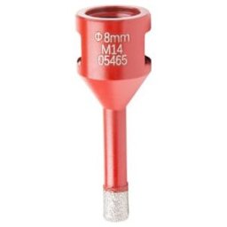 Couronne de perçage pour carrelage STIER M14, diamètre 8 mm, meuleuse d'angle, sans amorce de perçage, pour céramique, dalles, grès cérame, granit (903173)
