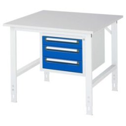 Rau Table de travail Tom réglable en hauteur KM04, L1000xP1000xH760-1080mm, plateau M 22mm (06-625M10-10-KM04.11)