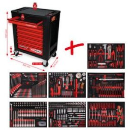 KS Tools Performanceplus Jeu de servantes d'atelier P15 avec 397 outils pour 7 tiroirs (815.7397)