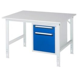 Rau Table de travail Tom réglable en hauteur KM05, L1250xP1000xH760-1080mm, plateau M 22mm (06-625M10-12-KM05.11)