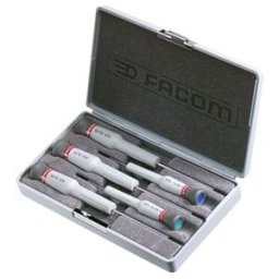 Facom MICRO-TECH® Tournevis à main pour visseuses TX Set dans boîte plastique, 5 pièces (AEX.J1)