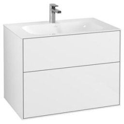 V&B; Meuble sous lavabo Finion 79,6x59,1x49,8cm, laqué blanc, avec éclairage mural ; Villeroy & Boch (G01000GF)