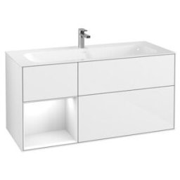 V&B; Meuble sous-lavabo Éclairage mural Finion 119,6x59,1 cm, Rg l g w Lac, glo wh. Lac ; Villeroy & Boch (G060GFGF)
