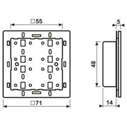 Jung Module tactile radio KNX avec cadre adaptateur 3 voies 4073 RF TSM (4073RFTSM)