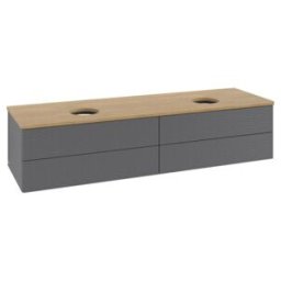 V&B; Meuble sous lavabo avec structure de façade, éclairage Antao 160x50cm, WBP chêne hon. Oa, anthracite mat Lac ; Villeroy & Boch (L28111GK)
