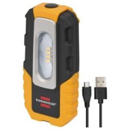 Brennenstuhl Lampe torche 4 LED rechargeable 220 lumen (IP20, petit format, 2 modes d'éclairage, autonomie 3h, orientable), Noir & Jaune (1176440)
