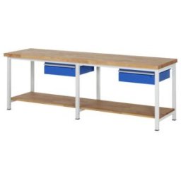 Établi Rau modèle 8001 avec tablette LxPxH 2500x700x840mm (03-8001A7-257B4S.11)