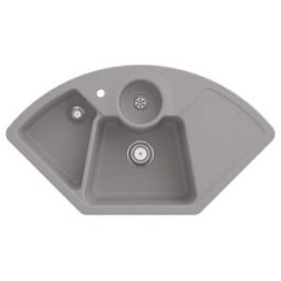V&B; Évier d'angle Solo avec garniture vidage, manuel, fossil CeramicPlus ; Villeroy & Boch (670801KD)