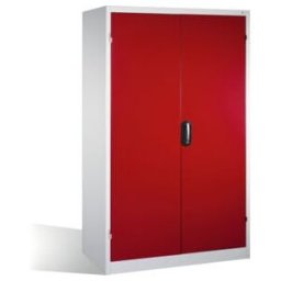 C + P Möbelsysteme Armoire pour charges lourdes C+P avec portes battantes, 4 tablettes et 3 tiroirs, H1950xL1200xP600mm Façade rouge rubis Corps gris clair ; C + P Möbel (8932-523 S10109)