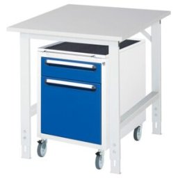 Rau Table de travail Tom réglable en hauteur KM08, L750xP1000xH760-1080mm, plateau M-22mm (06-625M10-07-KM08.11)