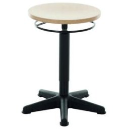 Tabouret de travail à patins STIER hauteur d'assise 440-630mm, hêtre naturel, forme ergonomique, réglage en hauteur, chaise d'atelier, tabouret d'atelier (904897)
