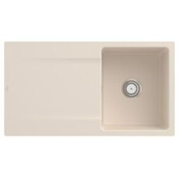 V&B; Évier à fleur Siluet 50 Flat avec garniture de vidage, commande manuelle, ivoire ; Villeroy & Boch (33351FFU)