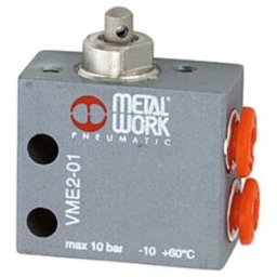 Riegler Mini-vanne miniature 3/2 voies, mécanique, tige, NO, M5 latéral (511.122)