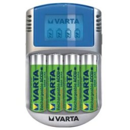 Chargeur d'accu chargeur LCD pour 4 accus 4 x AA 2600 mAh, adapt.12V, câble USB ; Varta (57070 201 451)