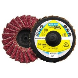 Disque à lamelles Klingspor MST 924 grain 40 50 mm bombé Quick Roll Connect (365144)