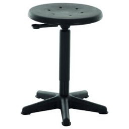 Tabouret de travail à patins STIER hauteur d'assise 440-630 mm, assise en PU, forme ergonomique, réglage en hauteur, chaise d'atelier, tabouret d'atelier (904896)