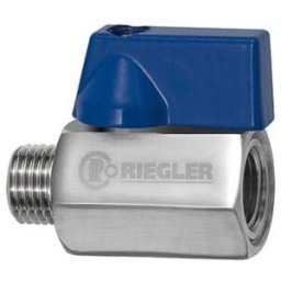 Riegler Mini-vanne à boule, acier inoxydable 1.4401, FI/ME, G 1/4, DN 8 (377.01-ES)