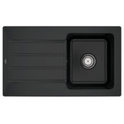 V&B; Évier Architectura 50 m Garniture vidage, commande manuelle, noir pur ; Villeroy & Boch (335001R7)