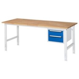 Rau Table de travail Tom réglable en hauteur KM03, L2000xP800xH760-1080mm, plateau B-25mm (06-625B80-20-KM03.11)