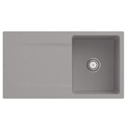 V&B; Évier affleurant Siluet 50 Flat avec garniture de vidage, commande manuelle, fossil ; Villeroy & Boch (33351FKD)