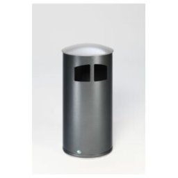 VAR Collecteur de déchets D 44 avec couvercle argent antique, insert intérieur 86 l (21356)
