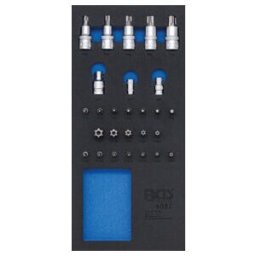 Insert de servante d'atelier 1/3 : Assortiment d’embouts et de douilles à embouts 27 pièces BGS ; BGS technic (4097)