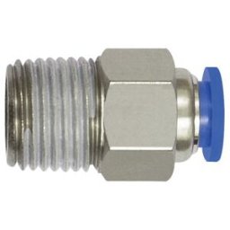 Riegler Raccord droit à sertir « Série bleue » mini, R 1/8 a., Ø clé 6 (123.018-6M)